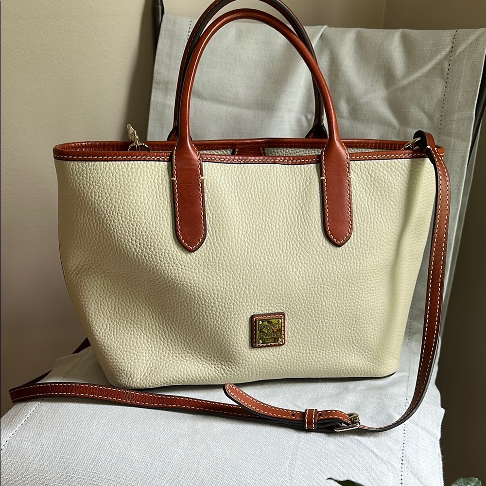 Dooney & Bourke Cream and Brown Elegant Tote
